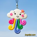 آویز موبایل ابر رنگین‌کمانی