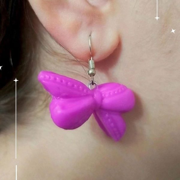 گوشواره پاپیون بنفش